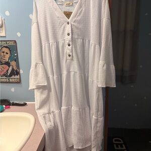 White Long Sleeve Dress